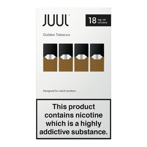 JUUL Golden Tobacco JUUL Pods 18mg or 9mg (Pack of 4 Refill Cartridges x 0.7ml) - UK Authentic