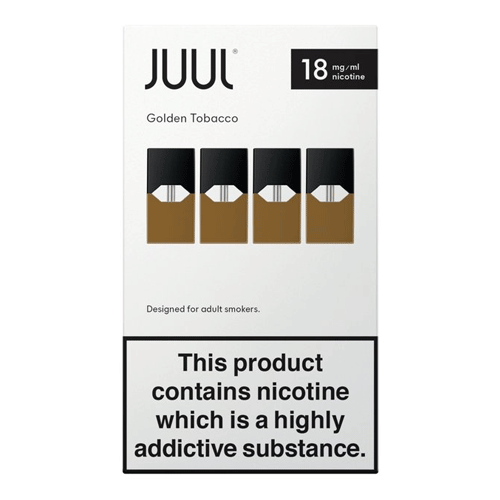 JUUL Golden Tobacco JUUL Pods 18mg or 9mg (Pack of 4 Refill Cartridges JPods JUUL Golden Tobacco JUUL Pods 18mg or 9mg (Pack of 4 Refill Cartridges JPods